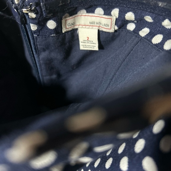Gap Strapless Polka Dot Dress with Pockets, Navy and White size 2, Empire Waist - Picture 2 of 7